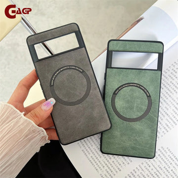 Deksel til Google Pixel 6 7 8 9 Pro XL 7 8A Magnetic Wireless Charging Skin Feel Shockproof Back Cover
