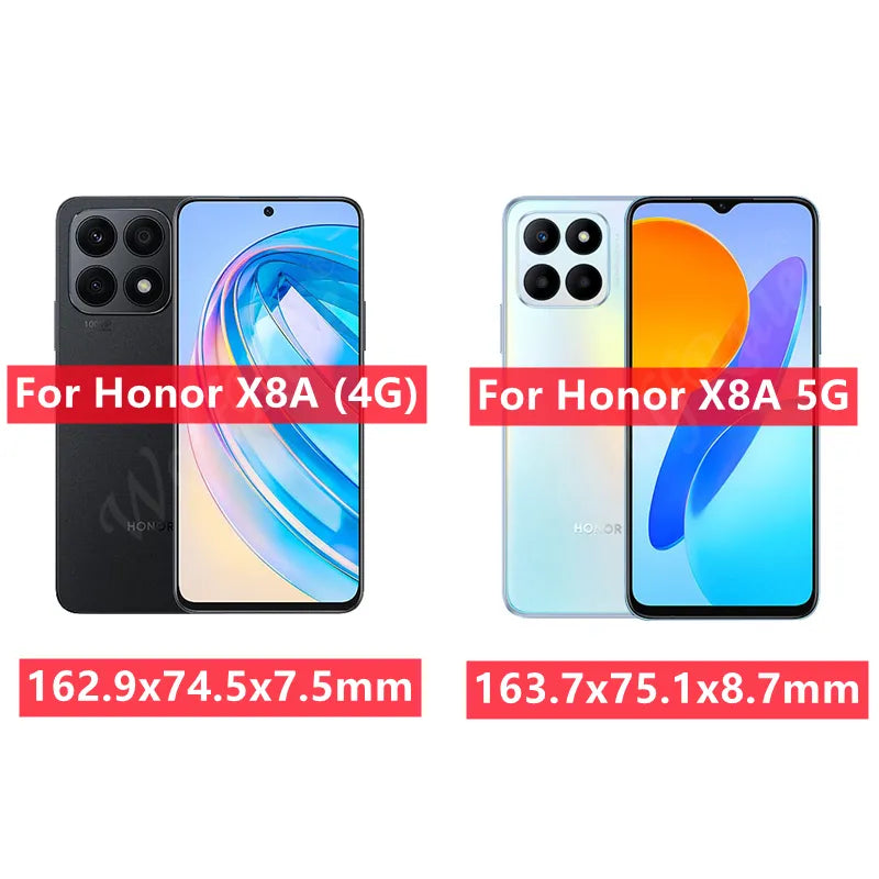Deksel til Huawei Honor X8A Case For Honor X8A Capas Shockproof Bumper TPU Silicone Soft For Cover Honor X8 X6 X6S X7A X9A X8A Fundas