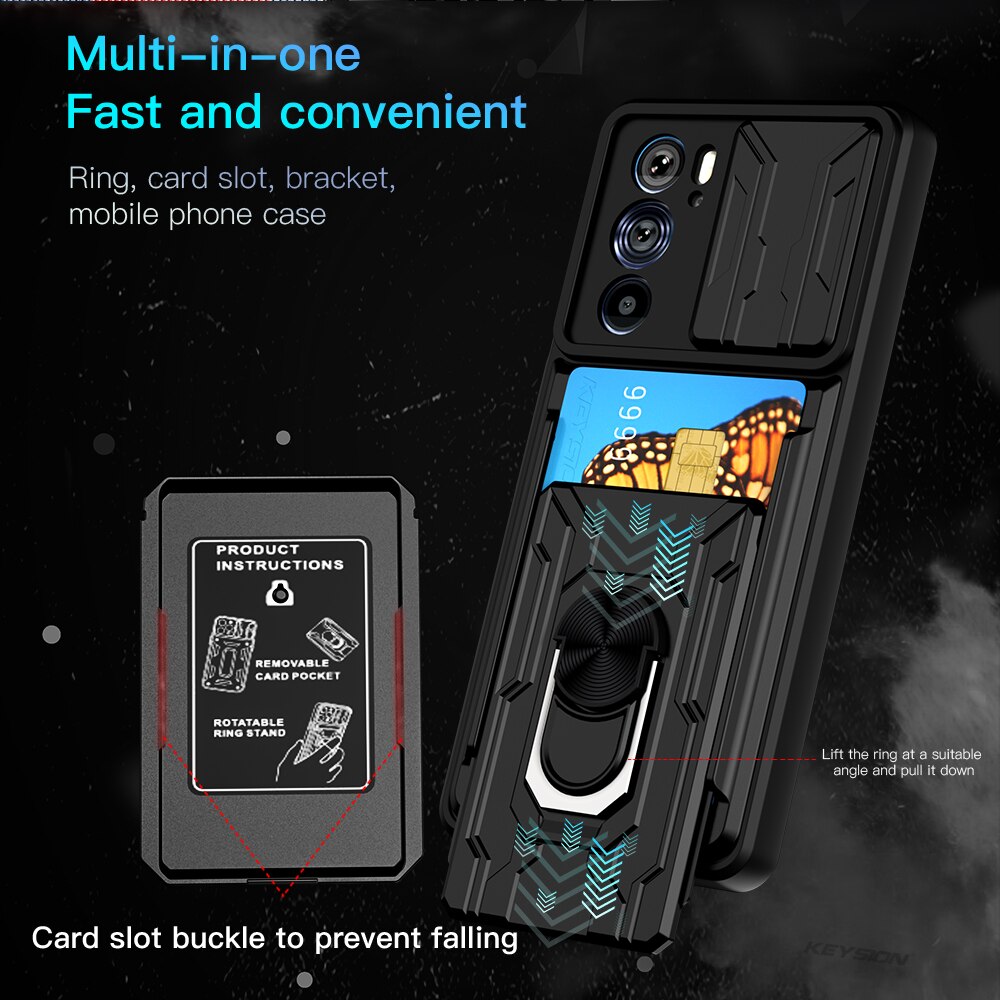 Deksel til Motorola Edge 40 Pro 30 Fusion 30Neo 20 Lite Card Bag Camera Protection Phone Cover for MOTO G62 G52