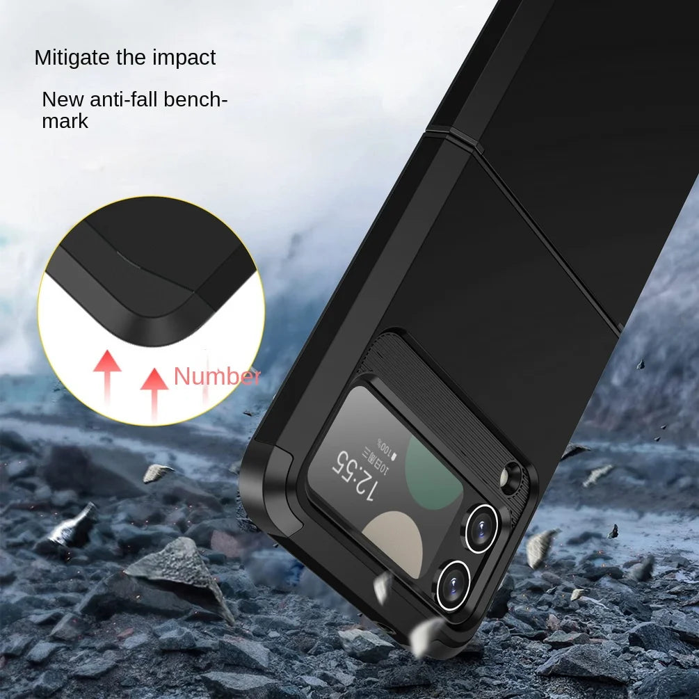 Deksel til Samsung Z Flip 5 Flip5 Galaxy Z Flip 4 3 Dual Layer Heavy Duty baksidedeksel