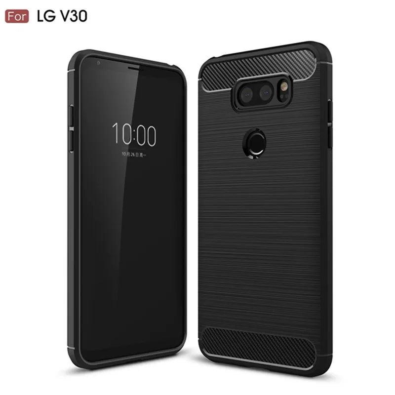 Deksel til LG V30 Silicone Brushed Cases Soft Phone Cover for lg v30 lgv30 Carbon Fiber Case