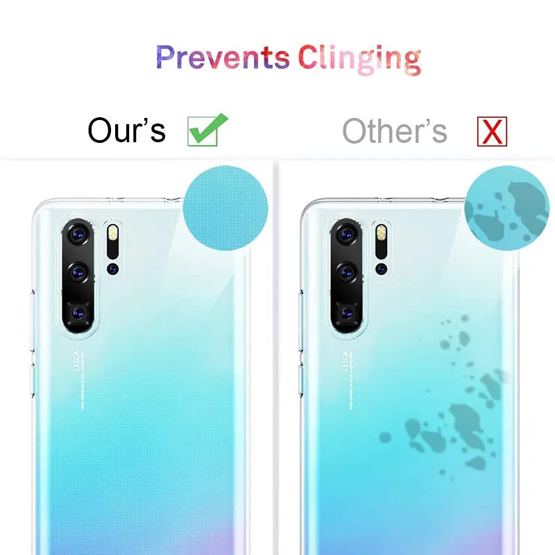 Deksel til Huawei P50 P40 P30 P20 P10 Lite Pro Plus Soft Back Cover Transparent Shell For P30 P40 Lite E