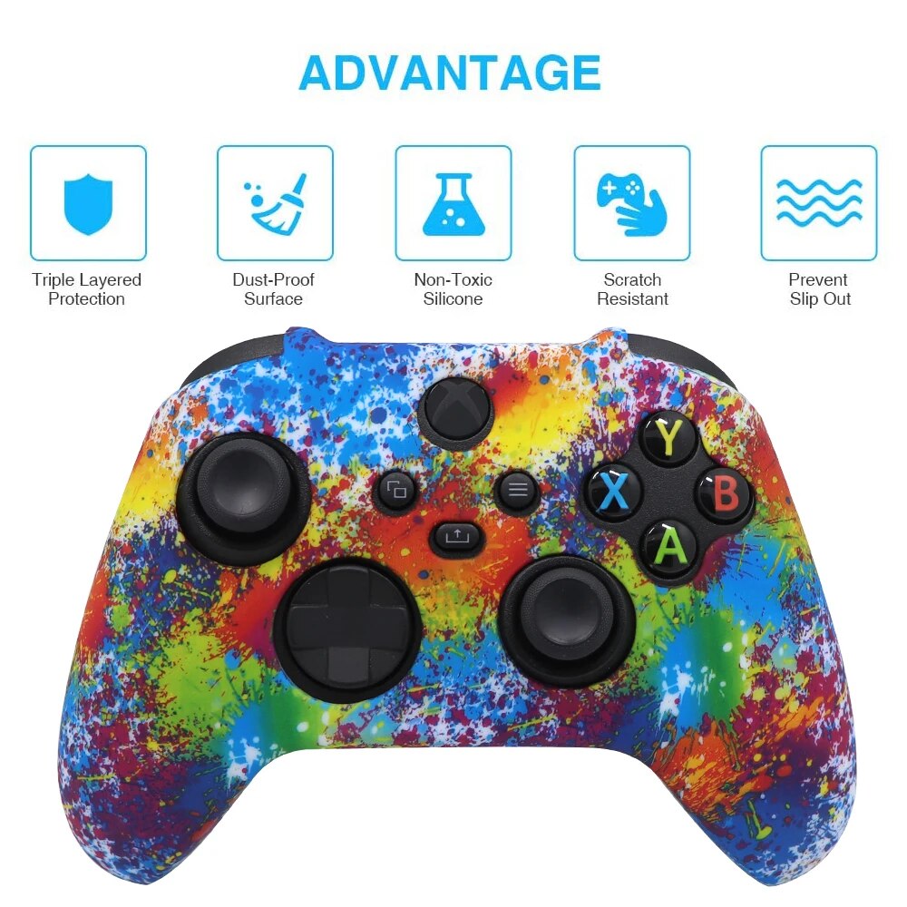 Deksel til Xbox Series X S Controller Protective Skin Gamepad Rubber Skin Thumb Grips Cap Joystick Cover Shell