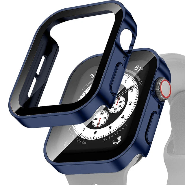 Deksel til Apple Watch Series 5-9, SE & Ultra - Deksel med skjermbeskytter i herdet glass