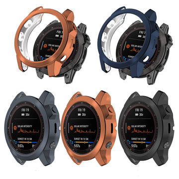 Deksel til Garmin Fenix 7 7S 7X 6 6S Sapphire Solar Smart Watch Clear Colorful Soft Protector TPU Plating Cover