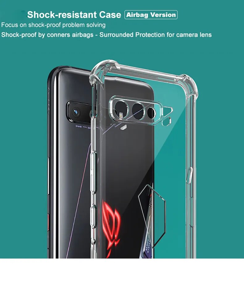 Deksel til Asus ROG Phone 3 Strix 2 5 ZS661KS ZS660KL Zenfone 7 Pro ZS671KL ZS670KL 6 Z ZS630KL Airbag Case TPU Phone Cover