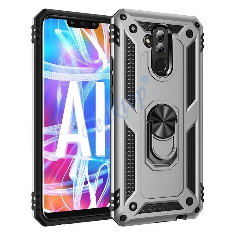 Deksel til Huawei Mate 20 Lite Case Armor Military Shockproof Ring Holder Magnet Phone Case Fundas