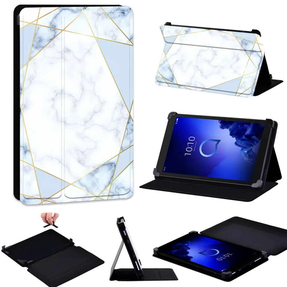 Deksel til Alcatel 1T 10"/Alcatel 1T 7"/3T 10"/3T 8" Tablet Case Universal Pu Leather Stand Adjustable Size Anti-fall Protective Cover