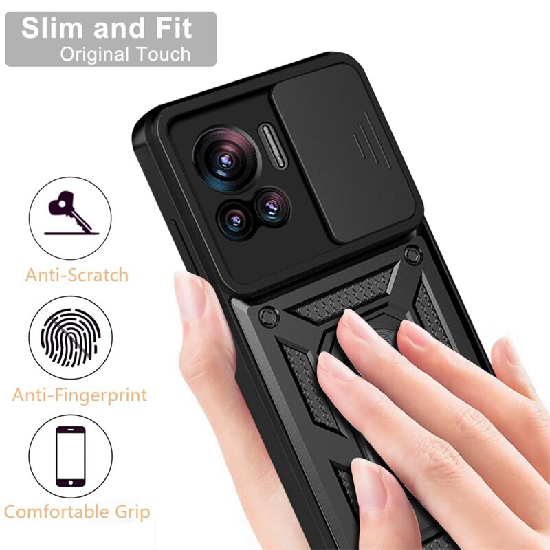 Deksel til Motorola Moto Edge 30 40 Neo Ultra Lite Fusion S30 X30 Pro E13 Case Cover Push Window Lens Coverage Ring Bracket Etui
