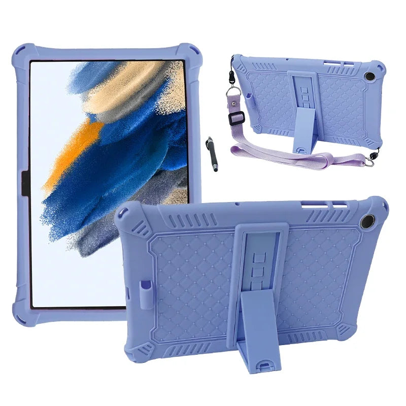 Deksel til Samsung Galaxy Tab A9+11"plus 2023 SM-X210 X215 X216 A9 8.7 SM-X110/X115 støtsikkert silikondeksel med stativ for barn