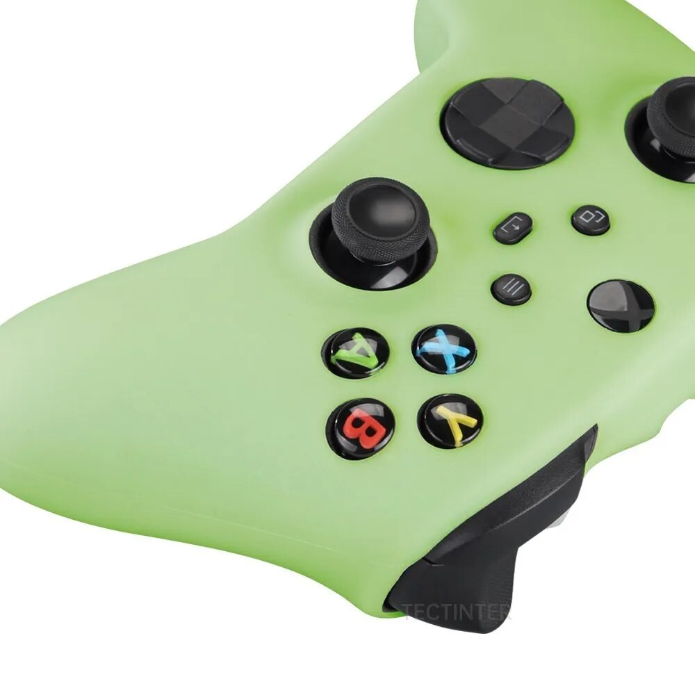 Deksel til Xbox Series X/S Gamepad Glow Protective Case for XSX Controle Soft Silicone Green Glowing Cover for Xbox One Series Joystick