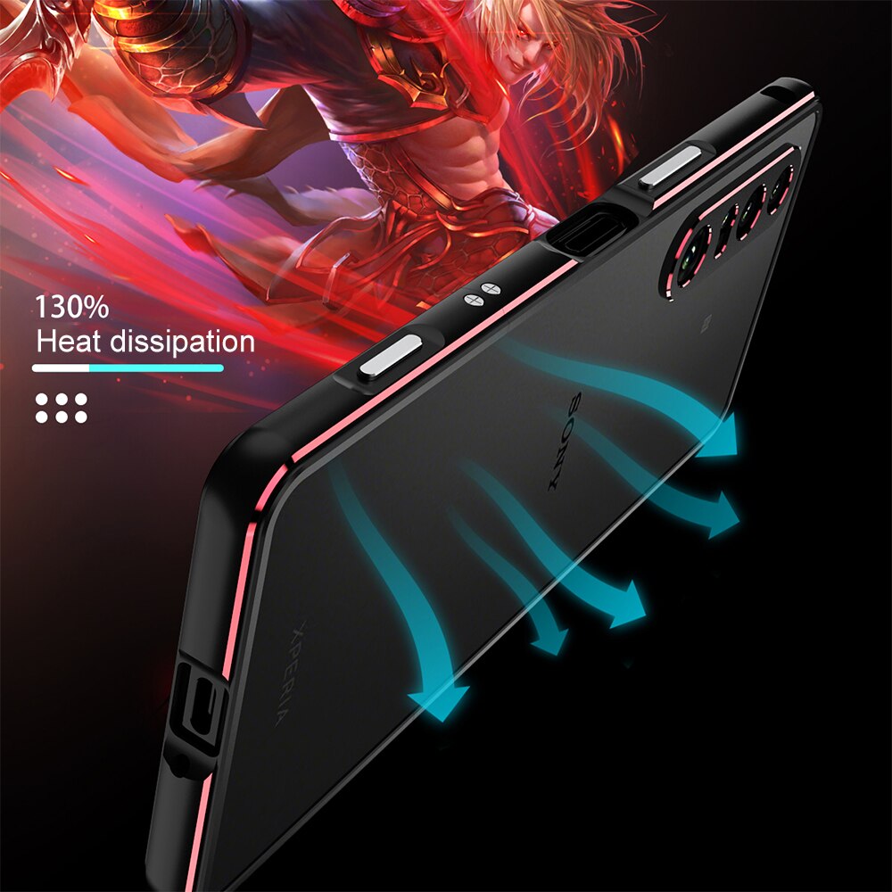 Deksel til Sony Xperia 1 IV Case 10 1 V 5 IV Aluminum Metal Bumper Frame Slim Cover Skin Protective Funda + Carmera Lens Protector