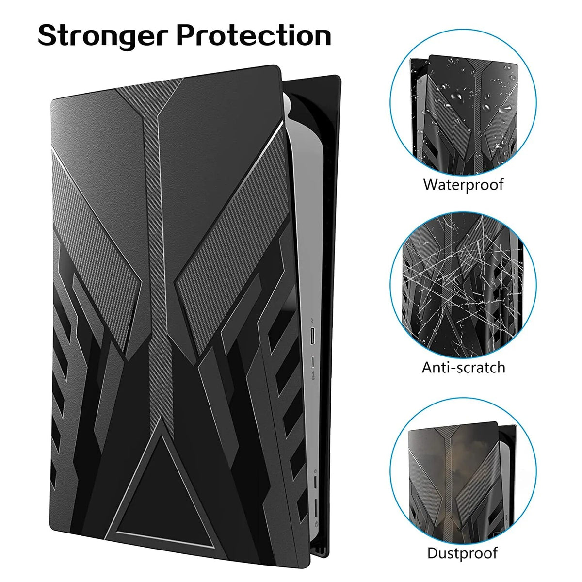 Deksel til PS5 Plates Hard Shockproof Cover Skins Shell Faceplate Panels for Playstation 5 Console Disc Edition Anti-Scratch Dustproof