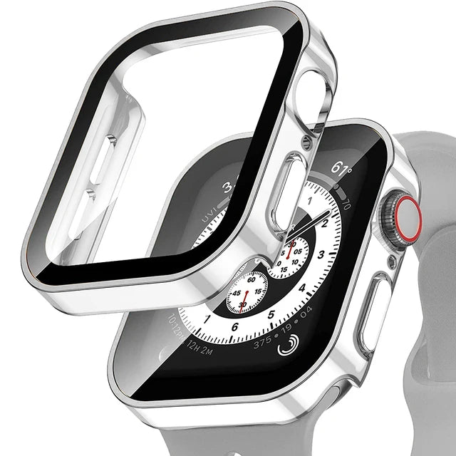Deksel til Apple Watch Series 5-9, SE & Ultra - Deksel med skjermbeskytter i herdet glass