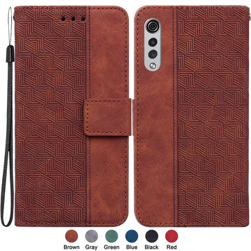 Deksel til LG Velvet 5G Capa for Funda LM-G900N LM-G900EM LM-G900 LM-G900TM Case Fashion Magnetic Geometric Textile Wallet Book Cover