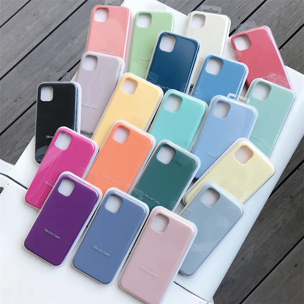 Deksel til iPhone 11 12 13 14 15 Pro Max Official deksel For iPhone 15 Plus X XS XR 13 14 Pro deksel