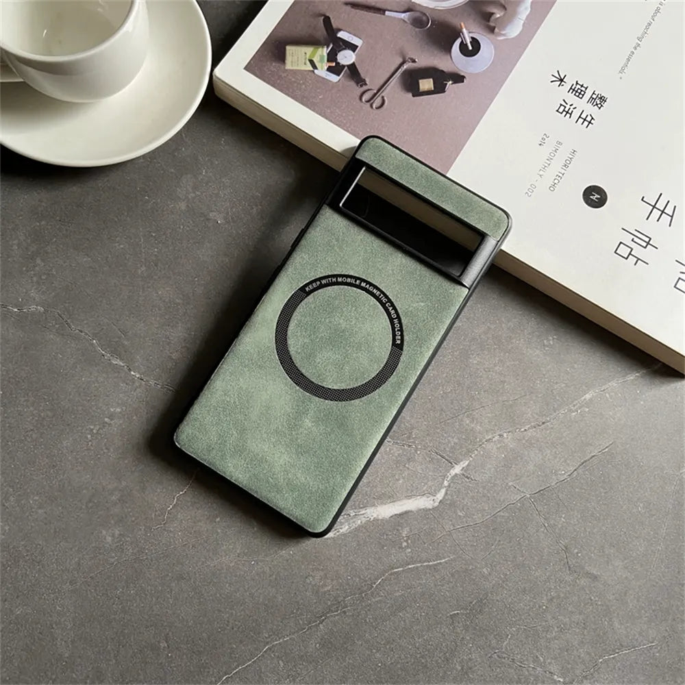 Deksel til Google Pixel 7 8 Pro 6 XL 7A 6A Magnetic Wireless Charging Skin Feel Shockproof Back Cover
