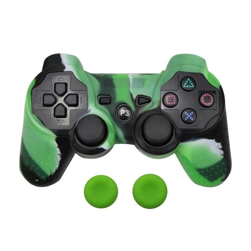 Deksel til PS3 Controller for PlayStation 3 Gel Rubber Case with 2 Silicone Caps