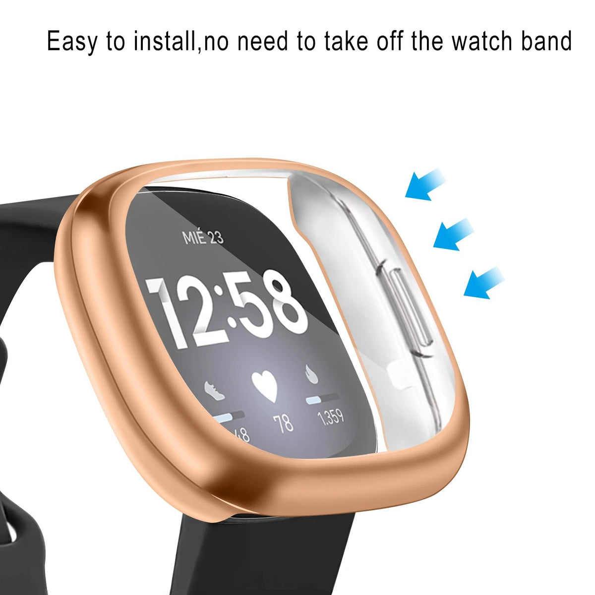 Deksel til Fitbit Versa 2, Versa 3 og Sense beskyttelsesskall