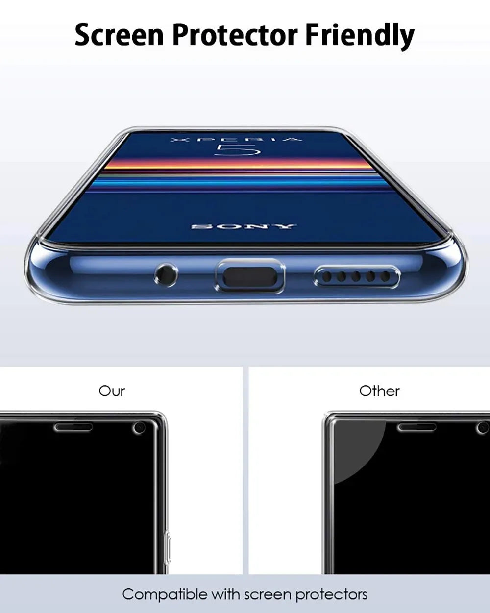 Deksel til Sony Xperia 1 5 10 1II 10II 5II 10III 5III 1III Transparent Back Cover