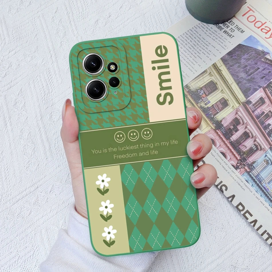 Deksel til Xiaomi Redmi Note 12 12S 4G 5G Patterned Full Protection Soft Liquid Silicone Cartoon deksel For Redmi Note 12 S