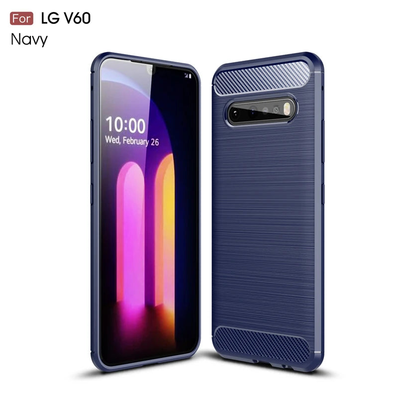 Deksel til LG V60 ThinQ 5G Case For LG V60 ThinQ 5G Anti-knock Rugged Armor Cover Silicone Phone Bumper Case For LG V60 ThinQ 5G Cover