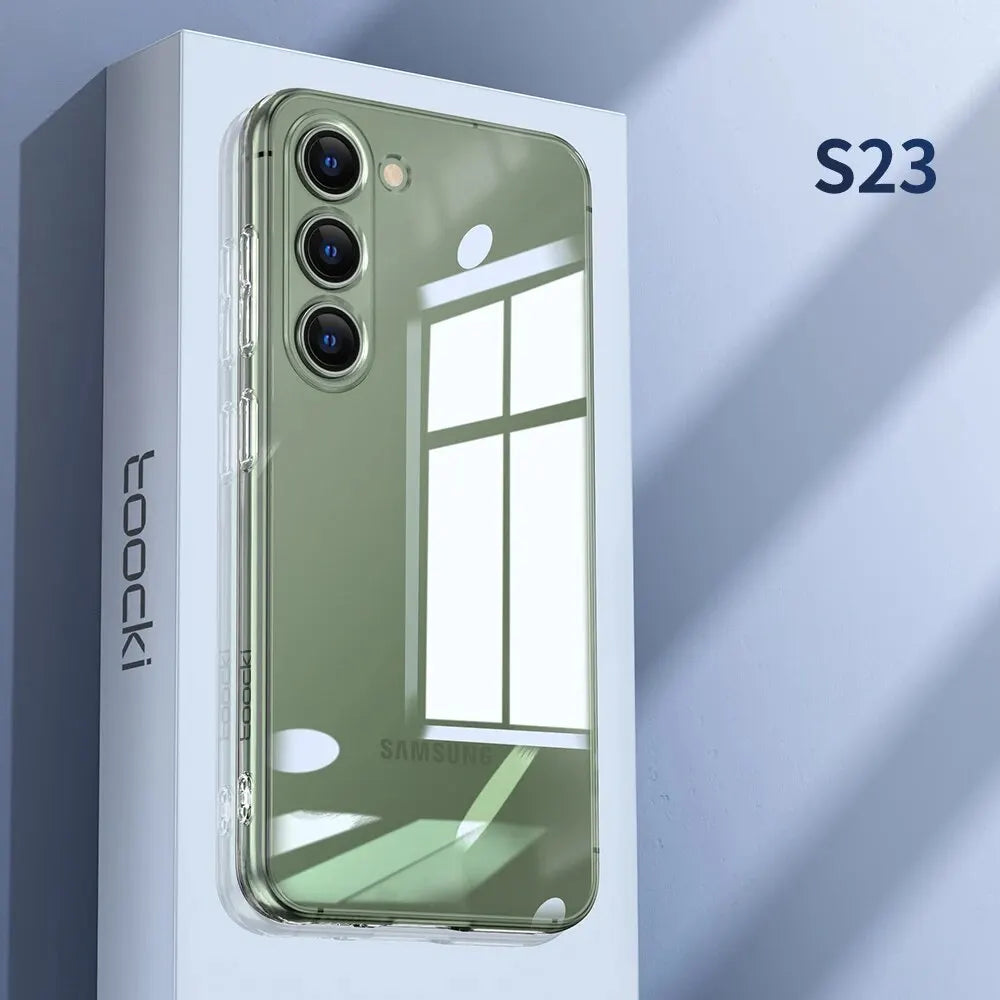 Deksel til Samsung S24 S23 S22 S21 Plus Ultra Clear deksel for S23 S21 PE Transparent Soft TPU Protective deksel