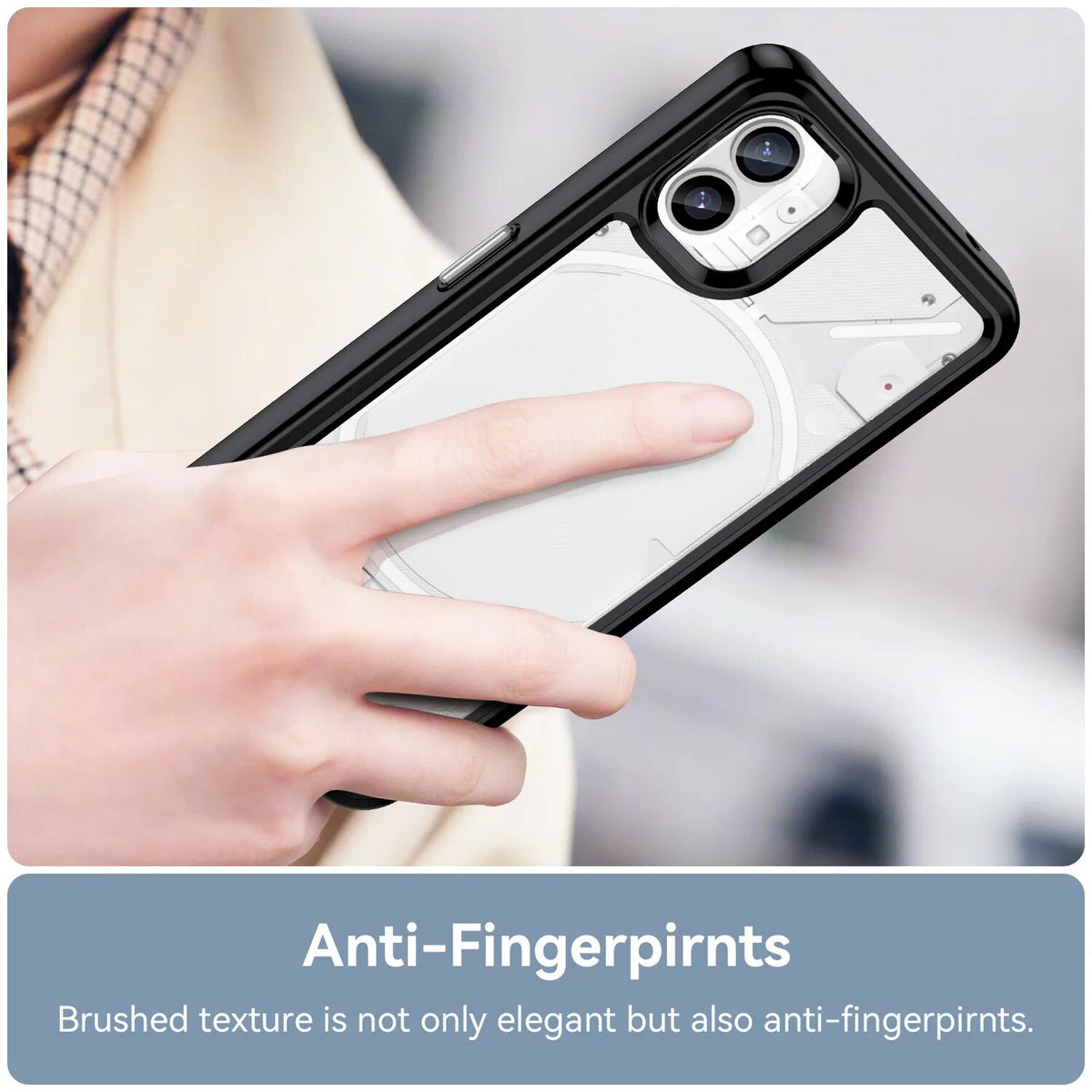 Deksel til Nothing Phone1 Case Nothing Phone 1 2 Cover Coque Funda Hard Translucent Soft Frame Shockproof Clear Case Nothing Phone 1
