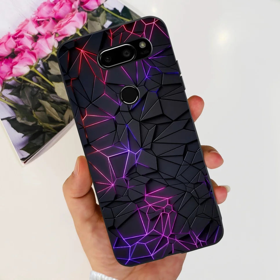 Deksel til LG V30 2017 Case Cute Cartoon Print Flower Soft Silicone TPU Black Cover For LG v30 H930 6.0" Bumper Phone Case Funda