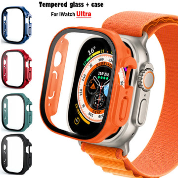 Deksel til Apple Watch Ultra 49mm strap smartwatch PC Bumper+Screen Protector Tempered Cover iwatch series band Accessories