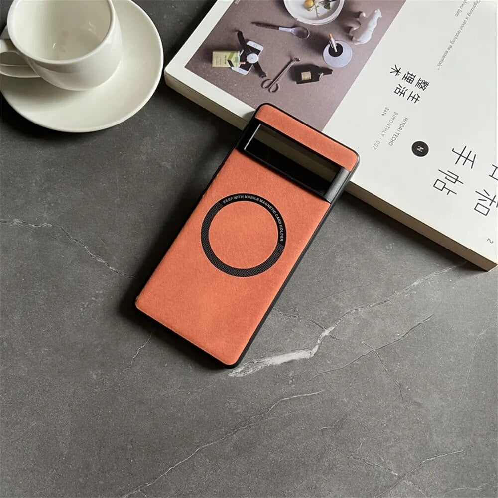 Deksel til Google Pixel 7 8 Pro 6 XL 7A 6A Magnetic Wireless Charging Skin Feel Shockproof Back Cover