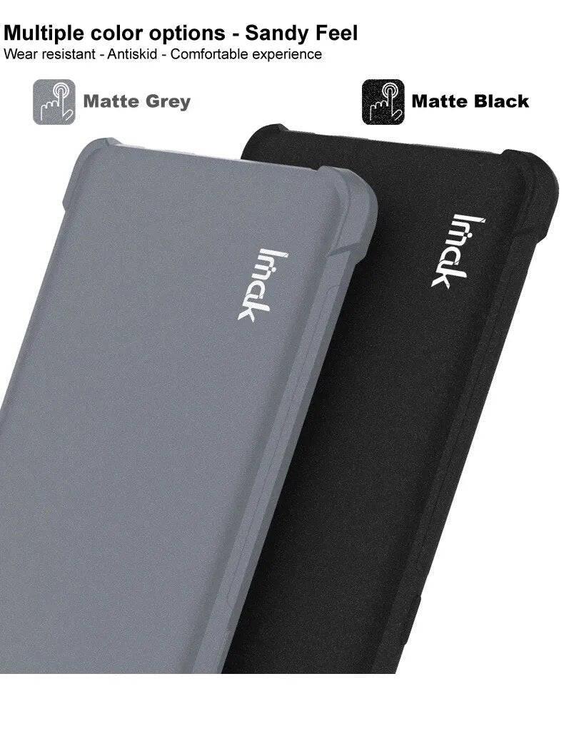 Deksel til Asus Zenfone 9 5G 10 Case IMAK Shockproof Transparent Quicksand Matte Soft Silicone TPU Back Cover Zenfone 9 9z 10 10z Cases