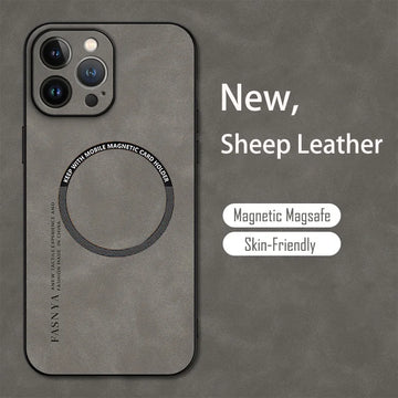 Deksel til iPhone 15 14 13 12 11 Pro Max X XR XS max 14 15 Plus Sheepskin Vintage Magnetic Leather Soft Phone Case Cover
