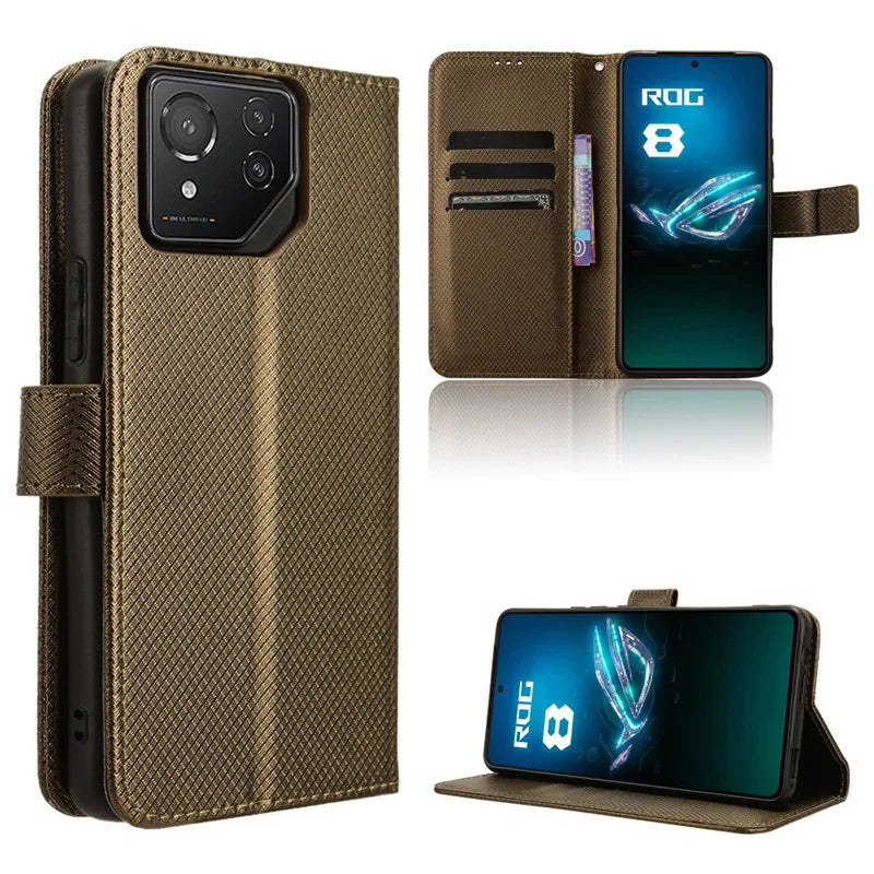 Deksel til Asus Rog Phone 9 8 Pro Magnetic Book Cover Holder Luxury Phone Fundas Shell Coque Capa