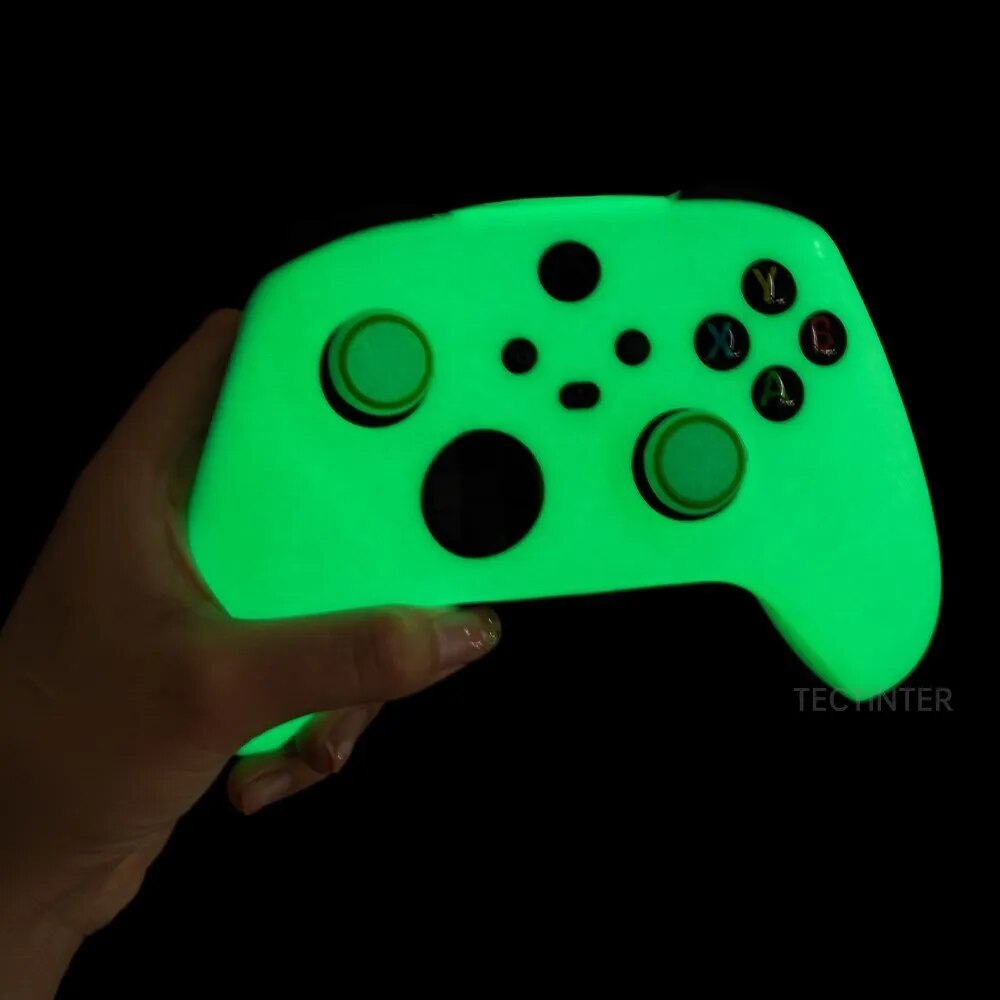 Deksel til Xbox Series X/S Gamepad Glow Protective Case for XSX Controle Soft Silicone Green Glowing Cover for Xbox One Series Joystick