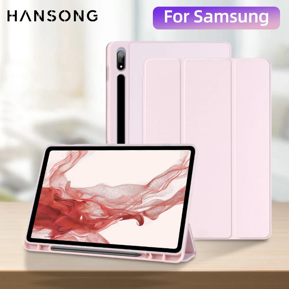 Deksel til Samsung Galaxy Tab S8 Ultra 14.6 S8 Plus S7 Plus S7 FE 12.4 S7 S8 11 S6 Lite 10.4 med penneholder