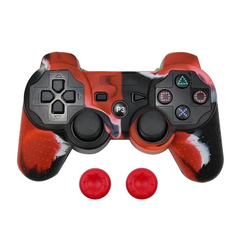 Deksel til PS3 Controller for PlayStation 3 Gel Rubber Case with 2 Silicone Caps