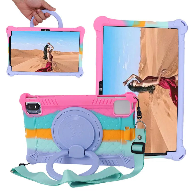 Deksel til TCL Tab 10S 10L Case 10.1 inch Tablet Kids Protective Shell Cover for TCL Tab 10 MAX 10.36 inch Cases Silicon Stand Funda