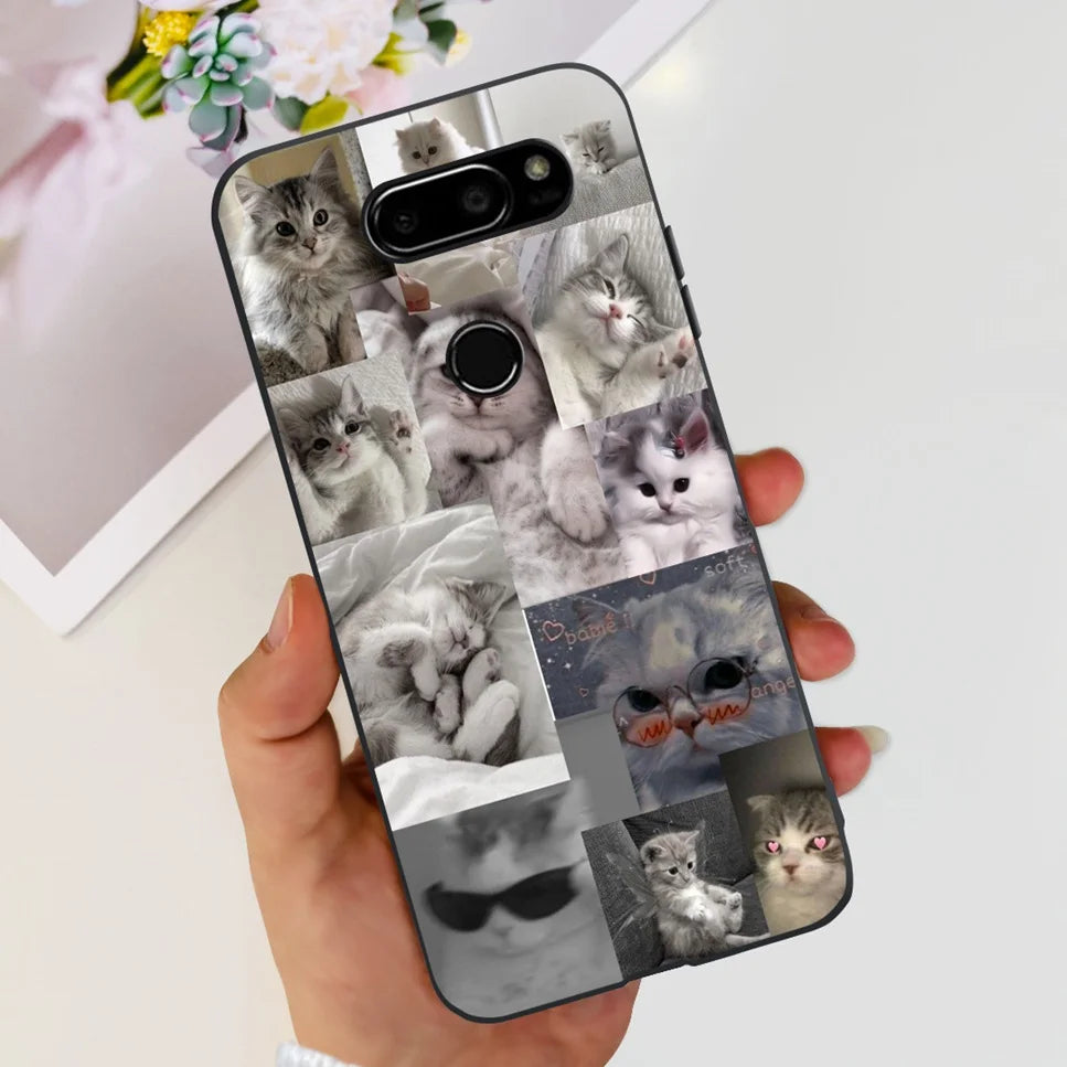 Deksel til LG V30 2017 Case Cute Cartoon Print Flower Soft Silicone TPU Black Cover For LG v30 H930 6.0" Bumper Phone Case Funda
