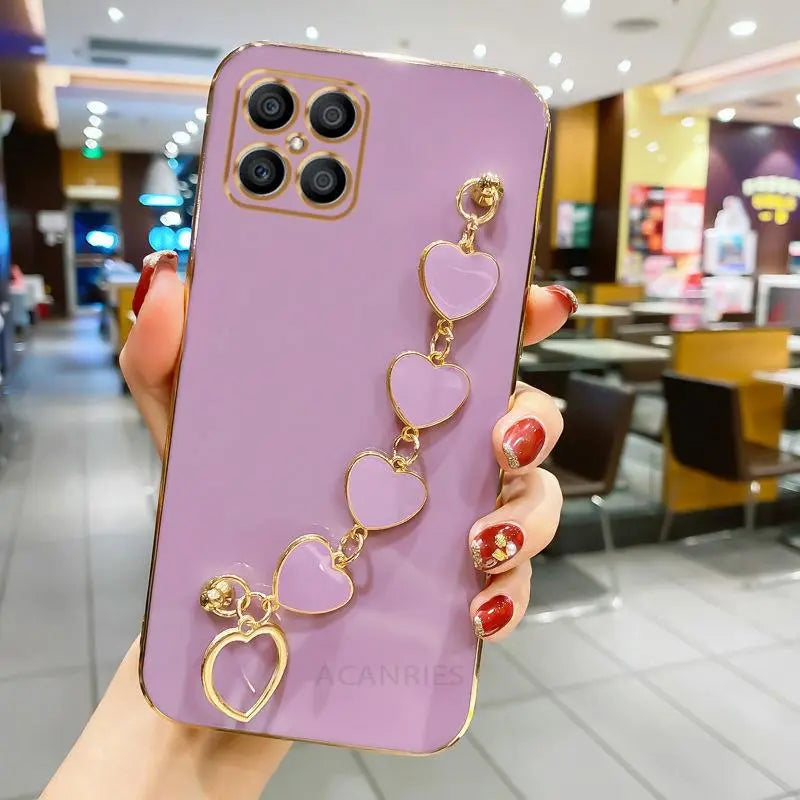 Deksel til Huawei Honor X8 x6s X7 A 4g X9 5g X8a X7a x6 2023 Fashion Bracelet Cover On Honorx8