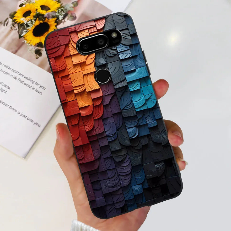 Deksel til LG V30 2017 Case Cute Cartoon Print Flower Soft Silicone TPU Black Cover For LG v30 H930 6.0" Bumper Phone Case Funda