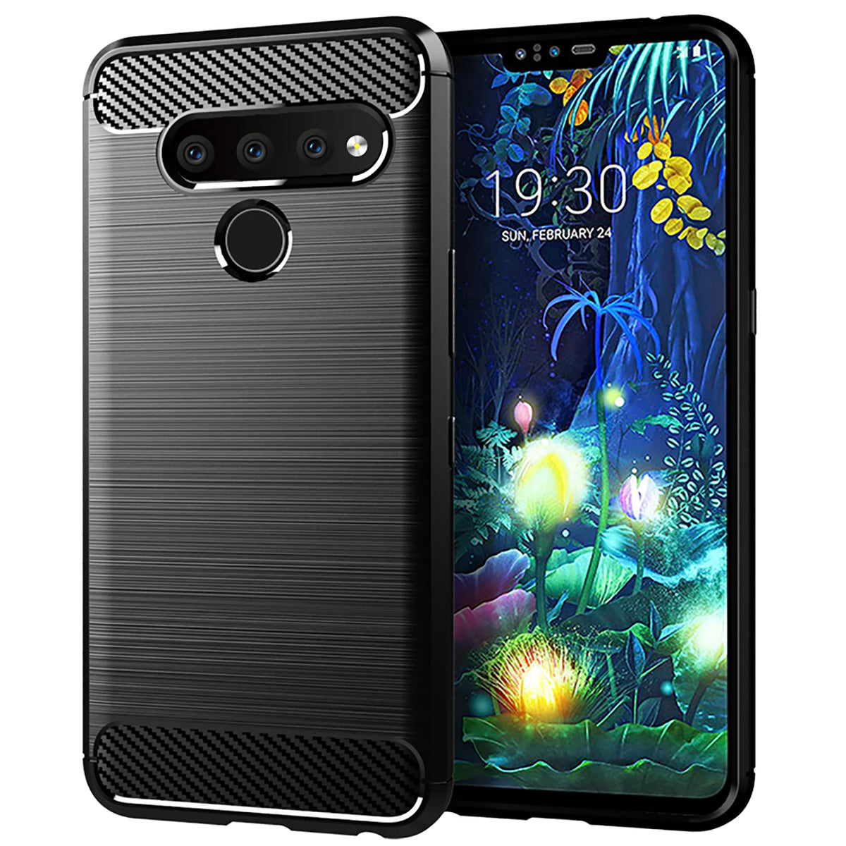 Deksel til Lg V50 V50s 5g Anti Shock Phone Cover For LG V40 Thinq Lgv60 Thinq Shockproof Carbon Fiber Cases