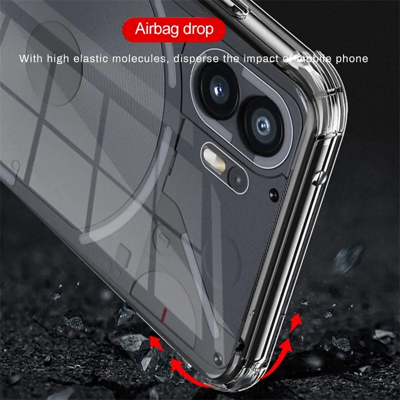 Deksel til NothingPhone2 Case + Camera Lens Screen Protector Tempered Glass For Nothing Phone (2) Phone2 Two 5G Soft TPU Protect Funda