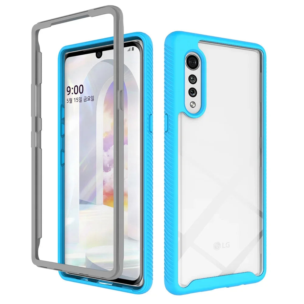 Deksel til LG Velvet 5G G9 V60 G8 V50s G8X ThinQ Soft TPU Frame Transparent Back Cover Fundas