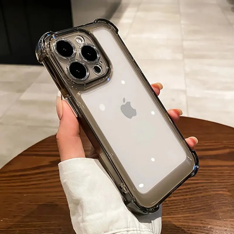 Deksel til iPhone 15 14 13 12 11 Pro Max 14 15 Plus Silicone Bumper Transparent Hard baksidedeksel