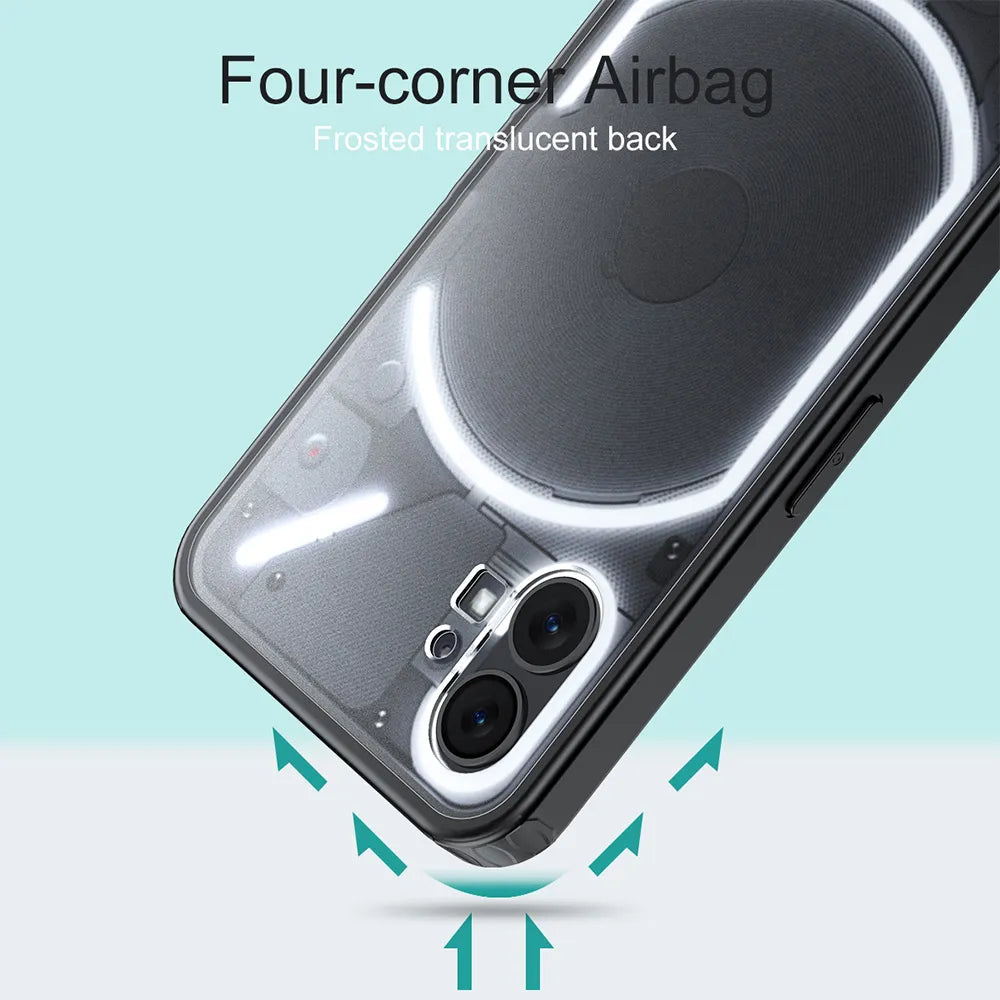 Deksel til Nothing Phone 1 Case 2 One Shockproof Cover Shell Touch Friendly Slim Frosted Translucent PC Back Rubber Bumper