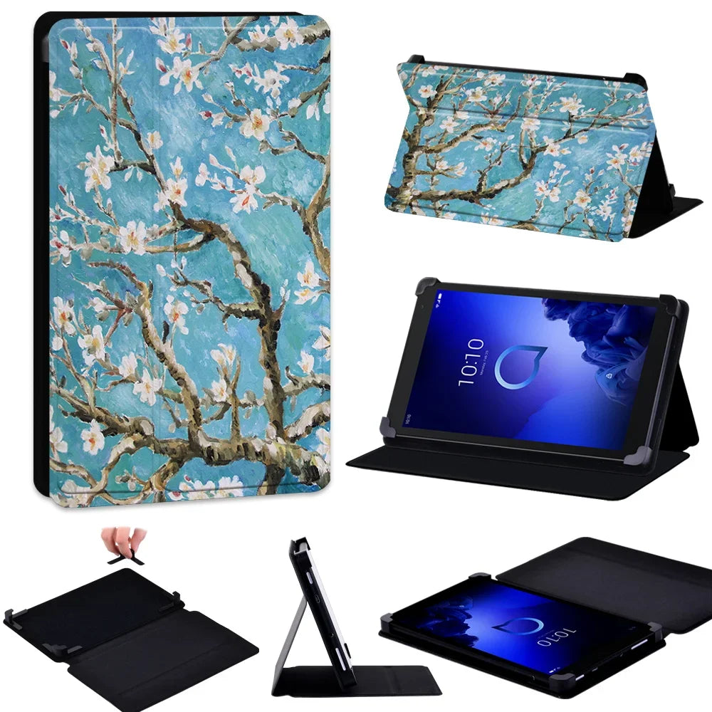 Deksel til Alcatel 1T 10"/Alcatel 1T 7"/3T 10"/3T 8" Tablet Case Universal Pu Leather Stand Adjustable Size Anti-fall Protective Cover