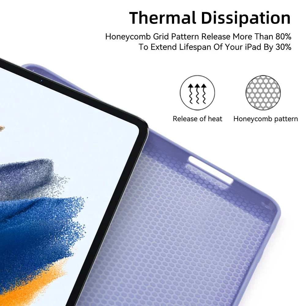 Deksel til Samsung Galaxy Nettbrettdeksel for S6 lite Tab A9 A8 A7 S7 S8 S9 and Plus FE Smart Smart Dvalefunksjon Function Silikondeksel