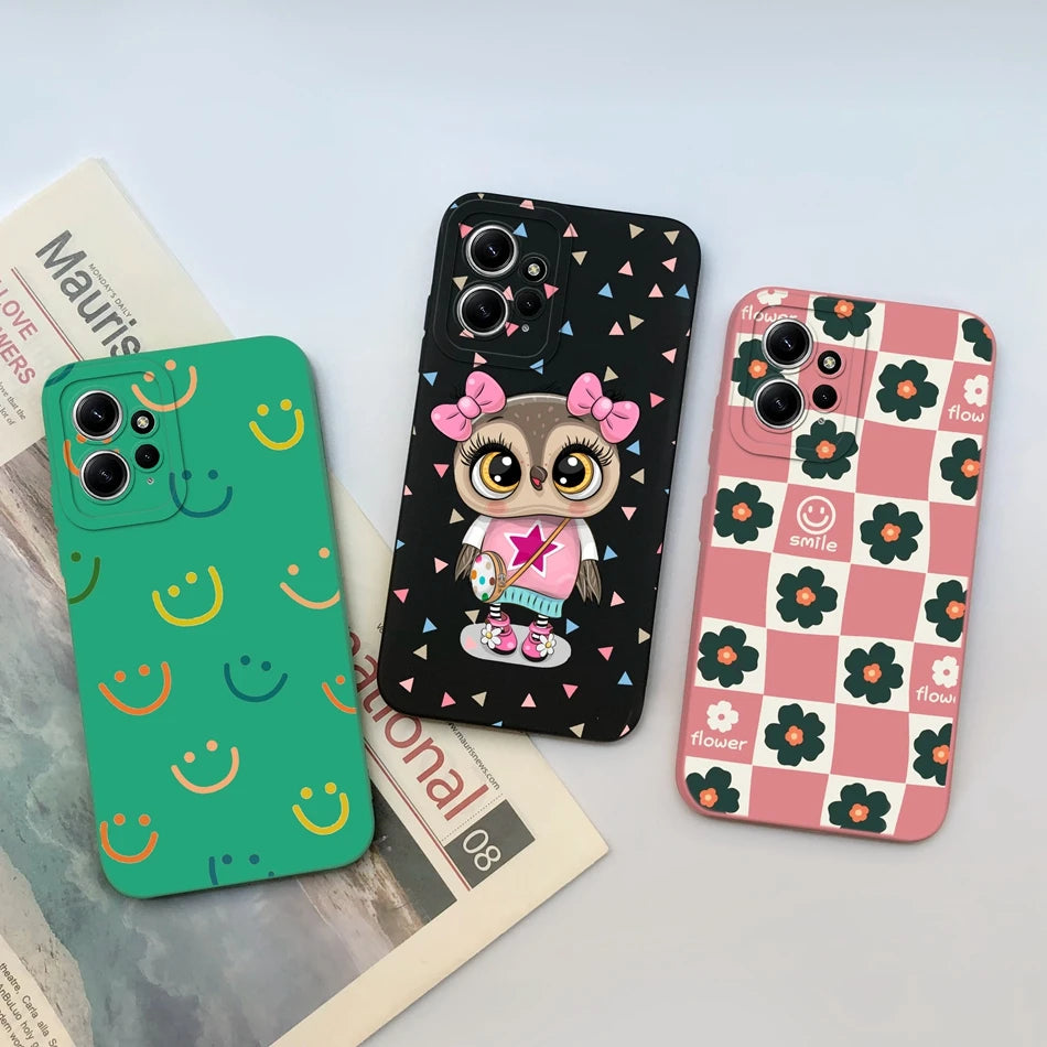Deksel til Xiaomi Redmi Note 12 12S 4G 5G Patterned Full Protection Soft Liquid Silicone Cartoon deksel For Redmi Note 12 S
