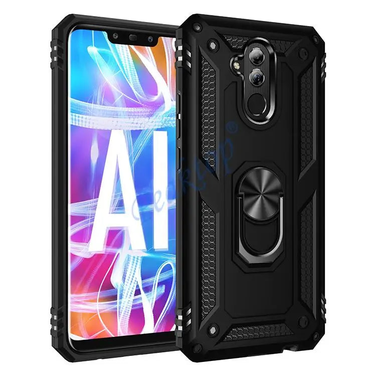 Deksel til Huawei Mate 20 Lite Case Armor Military Shockproof Ring Holder Magnet Phone Case Fundas